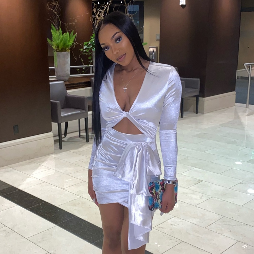 White Satin Dress